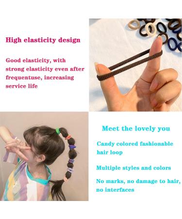 Cotton Seamless Hair Ties for Girls & Women - 100Pcs Coffee Brown Elastic Bands for Ponytails & Kids Hair Accessories - Buy Online on GoSupps.com
