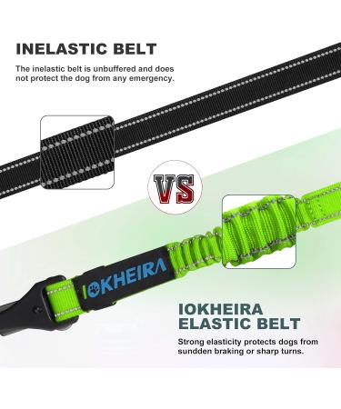 Iokheira Adjustable Dog Seat Belt for Car - Universal Safety Harness with Locking Rod - Neon Green - Buy Online on GoSupps.com