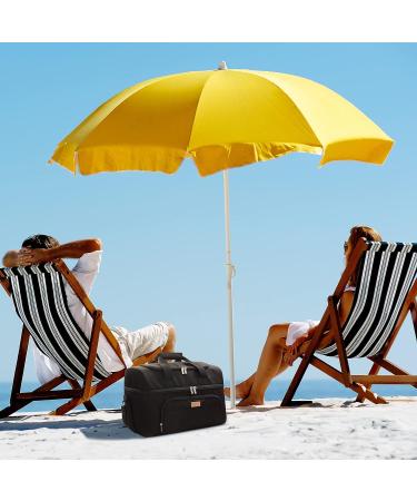 Lifewit Large Cooler Bag 32-Can Insulated Lunch Bag - Lightweight & Portable Double Layer Design for Picnic, Beach, Work, & Trips - Black - Buy Online on GoSupps.com