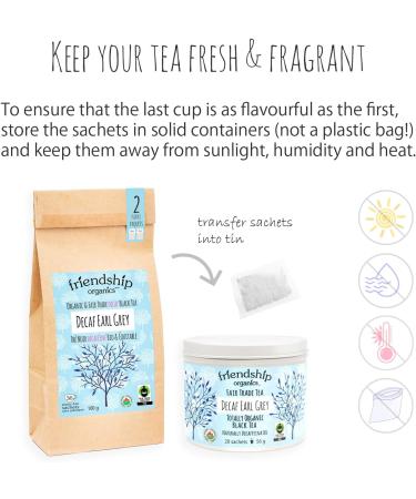 Friendship Organics Decaf Earl Grey Tea Bags Organic and Fair Trade Black 20 count 20 Count (Pack of 1) - Buy Online on GoSupps.com