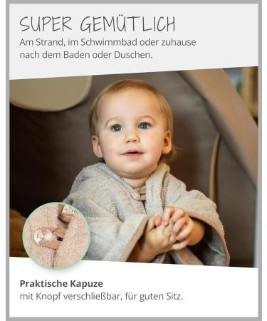 ULLENBOOM BADEPONCHO BABILY | 100% Cotton Terry Baby Bath Towel & Robe (1-3 Years) | Oeko-Tex Certified | Made in EU - Buy Online on GoSupps.com