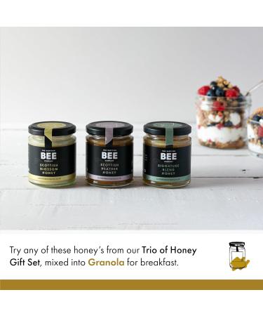 Heather Blossom and Signature Trio of Honey from The Scottish Bee Company 227g x 3 - Heather Blossom and Signature Honey Gift Bundle - Pure Natural Soft Set Honey Made in the UK - Buy Online on GoSupps.com