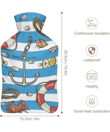 Sailing Hot Water Bottle with Plush Cover - Hand Warmer for Adults & Kids | 26.5x15.3cm | Ideal for Cozy Comfort - Buy Online on GoSupps.com