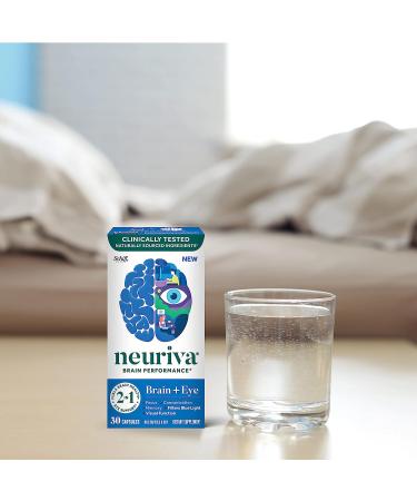 NEURIVA Brain + Eye Supplement with Lutein, Vitamins A C E, Zinc | Memory, Focus & Eye Health | 30 ct Capsules - Buy Online on GoSupps.com