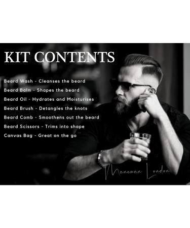 Maneman London Beard Grooming Kit for Men - 7 Piece Gift Set for Softening, Itch-Free Beard Care - Buy Online on GoSupps.com