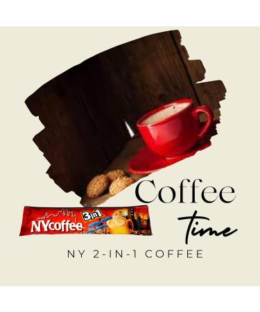 NY Coffee 3-in-1 Individually Wrapped Sachets 30 x 14g Packets Bundle with Latte Spoon Set for Home Desk or Travel - Buy Online on GoSupps.com