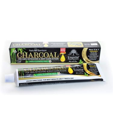Essential Palace Natural Bamboo Charcoal Toothpaste Pack of 6 - Charcoal Grey - 6.5 oz.