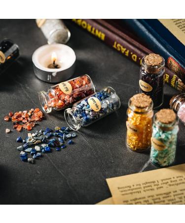 KHOCOEE 12 Gemstone Chip Crystals Healing Stones Set | Chakra Wicca Witchcraft Bottles - Buy Online on GoSupps.com