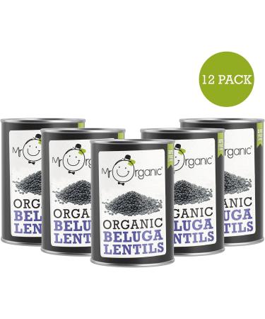 Mr Organic Beluga Lentils 12 x 400g - Non GMO, Preservative Free, Vegan - Ideal for Home Cooking - Buy Online on GoSupps.com