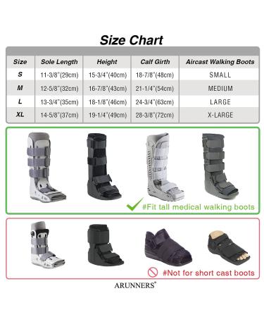 ARUNNERS Walking Boot Cover for Medical Brace - Black Tall Medium with Hook Loop - Buy Online on GoSupps.com