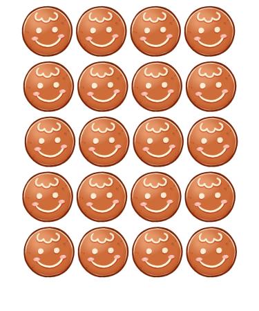 edible 20 x Christmas Gingerbread man cupcake toppers uncut 4 (wafer card)