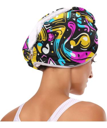 Super Absorbent Cat Graffiti Hair Towel 2 Pack | Quick Dry Hair Turbans for Women & Girls - Ideal Hair Drying Solution - Buy Online on GoSupps.com