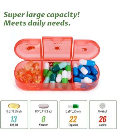 YUSHAN Travel Pill Organizer - Weekly 3 Times a Day | BPA-Free Cute Design for Vitamins & Supplements - Rainbow Petite Black - Buy Online on GoSupps.com