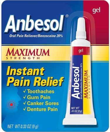 Anbesol Gel Maximum Strength 0.33 oz (Pack of 4) - Fast Pain Relief for Oral Discomfort - Buy Online on GoSupps.com