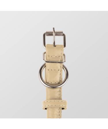 Collardirect Round Leather Dog Collar | Handmade Soft Padded Rolled Collar for Dogs & Cats - 15-18 cm - Black Pink Red Purple Blue Beige - Buy Online on GoSupps.com