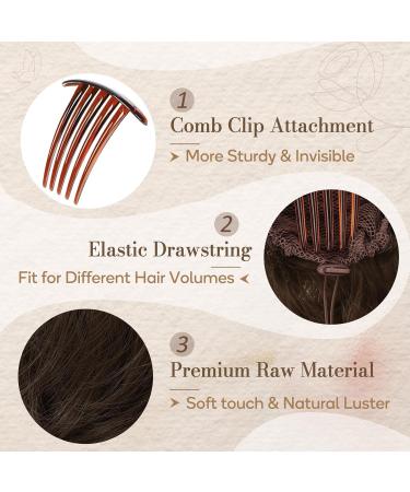 BARSDAR Synthetic Hair Dutt Extension - Golden Chestnut Brown Chignon with Clip | Short Pferdes Dutt for Women - 20cm - Buy Online on GoSupps.com