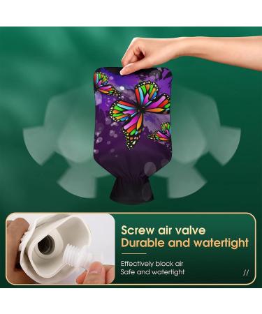 Color Butterfly Hot Water Bottle with Plush Cover - Bed Warmer for Adults & Children (26.5x15.3cm) | International Shipping - Buy Online on GoSupps.com