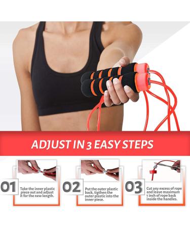 Limm Adjustable Jump Rope for Workout - Tangle-Free with Comfortable Foam Handles - Ideal for Slimming Cardio & Endurance Training - Red - Buy Online on GoSupps.com
