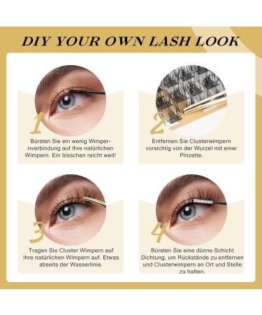 Cluster Eyelashes Quwel - 480 PCs DIY Individual Lash Extensions | Soft & Light Natural D Curl 10-18mm | Perfect for Home Use - Buy Online on GoSupps.com