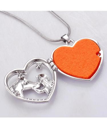 MeiceM Horse with Girl Aroma Diffuser Necklace | Essential Oil Aromatherapy Locket | Fashion Jewelry for All - Buy Online on GoSupps.com