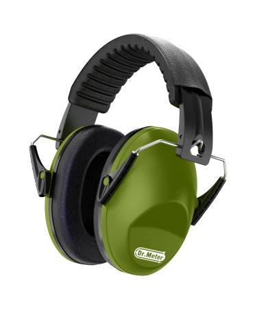 Dr.meter Ear Defenders Children Children Ear Defenders SNR 27dB Protective Earmuffs with Noise Blocking Children Ear muffs for Sleeping Studying Adjustable Head Band ArmyGreen