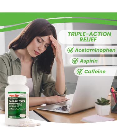Timely Extra Strength Headache Relief - 300 Caplets Acetaminophen Aspirin & Caffeine | Fast Migraine Back Pain & Muscle Aches Relief | Compare to Excedrin - Made in USA - Buy Online on GoSupps.com