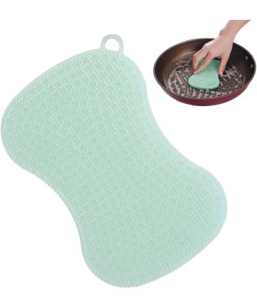 Fovolat Silicone Sponge | Multipurpose Dishwashing Sponge with Soft Bristles Design Quick-Drying Kitchen Sponge Kitchen Scrubber for Pot Pan Dish Bowl Green - Buy Online on GoSupps.com
