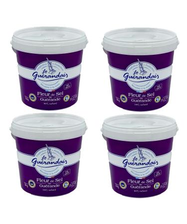 Set of 4 Guérande PGI Salt Flower Le Guérandais Bucket 1 kg