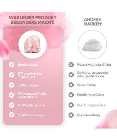 Puraja Rosenquarz Naturstein - Premium 100-200g Healing Water & Decoration Stone | Buy Online Internationally - Buy Online on GoSupps.com