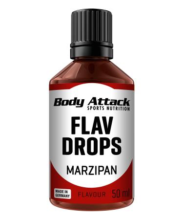 Body Attack Flav Drops 50 ml marzipan aroma drops for food sugar -free flavor drops without calories vegan & quality made in Germany Marzipan 50 ml (1 Pack)