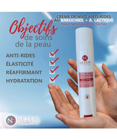 Nezeni BAKUCHIOL 3% Anti-Wrinkle Night Cream for Women/Men 26 Active Ingredients | Deep Wrinkle Filler | Firming Anti-Wrinkle Night Cream for Face Neck and D collet | Dry and/or Sensitive Skin - Buy Online on GoSupps.com