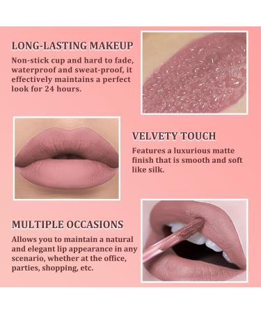 INBOLM Lip Liner and Lipstick Set Nude Lip Liners with Nude Lipstick for Women Nude Lipstick Non-Stick Cup Matte Waterproof Nude Lipstick Makeup Kits Make Up Gift Set for Lady 01# - Buy Online on GoSupps.com