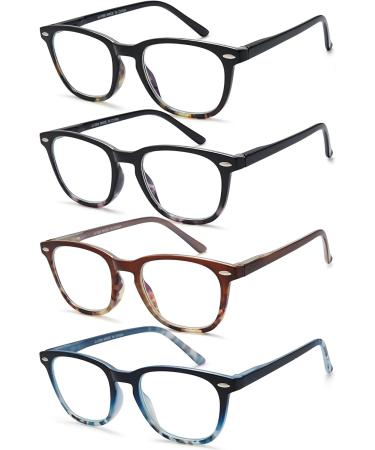 Buy EYEURL 4-Pack Blue Light Blocking Reading Glasses - Round Eyeglasses for Men & Women | 3.5x Magnification - Protect Your Eyes - Buy Online on GoSupps.com