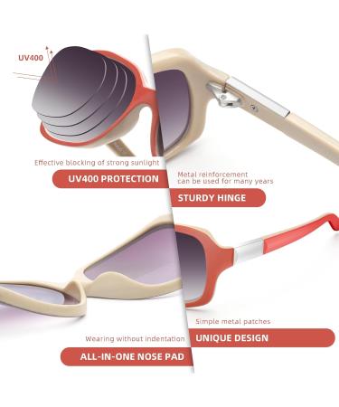 JM Classic Bifocal Reading Glasses - Square Stylish Gradient Sunglasses Readers for Women - Red 3.0x - International Shipping Available - Buy Online on GoSupps.com