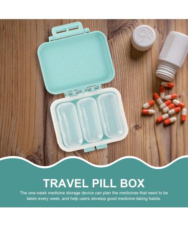 Healvian Small Pill Organizer Box - 3Pcs Travel Mini Pill Case Holder with Removable Compartments for Fish Oil - Portable Daily Use - Buy Online on GoSupps.com