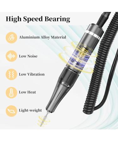AISEELY Electric Nail Drill: 35000RPM Professional Manicure Set with 6 Sanding Bits - Portable & Rechargeable Grey - Buy Online on GoSupps.com