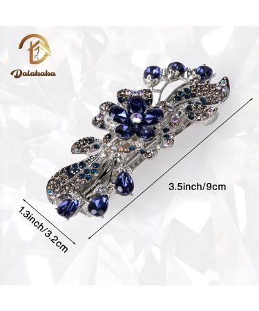 Dalababa Rhinestone Flower Hair Clips for Women - Crystal Bridal Jewelry Party Gifts & Special Occasions (Blue) - Buy Online on GoSupps.com