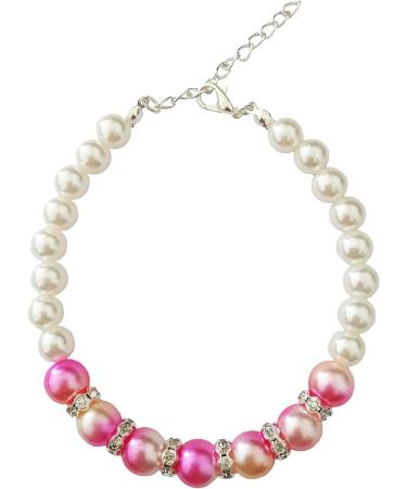 PET SHOW Pink Faux Pearl Rhinestone Necklace for Female Small Dogs and Cats - Grooming Accessories (Size M 9.8-11.8) - Buy Online on GoSupps.com