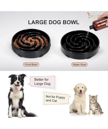 JASGOOD Large Dogs Slow Feeder Bowl - Anti-Gulping Pet Food Dish for Healthy Feeding - Stop Bloat & Choking - Black - Buy Online on GoSupps.com