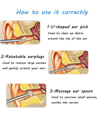 Rpanle Ear Cleaner Set - 7 Stainless Steel Ear Wax Removal Tools for Adults & Kids with Storage Box | International Shipping - Buy Online on GoSupps.com