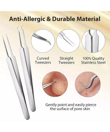 Nacerlary 10-Piece Needle Tweezers Blackhead Puller Tool Set - Best Acne Removal & Skincare Solution - Buy Online on GoSupps.com