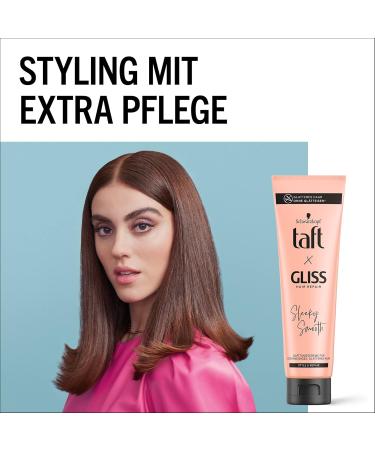 Taft x Gliss Sleeky Smooth Smoothing Cream (150 ml) styling cream for straight hair without a straightener with extra protection against blow-drying and frizz - Buy Online on GoSupps.com