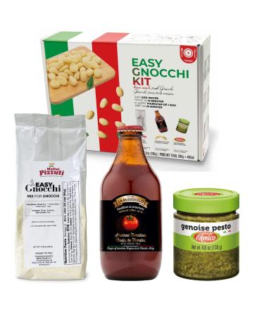 Gnocchi Kit, Make Gnocchi in a few easy steps. Ready in 10 minutes, for 3 portions, Includes: Instant Flour, Tomatoes, Basil Pesto, Product of Italy, Ready to eat, By Fratelli D'Amico
