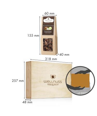 Men's Evening Gift Set | Vegan Caramelized Nuts & 8 Premium Snacks | Perfect Gift for Dad Brother Friend | Wellnut Birch Wood Box - Buy Online on GoSupps.com