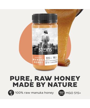 Steens Manuka Honey MGO 515+ UMF 15+ - 100% Certified Raw Manuka - 500g - Buy Online on GoSupps.com