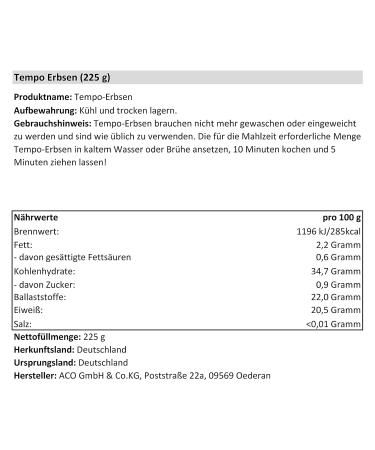 Pack of 5 Tempo Yellow Peas | 5 x 225g | Quick 10-Min Cook | Perfect for 4-5 Portions - Buy Online! - Buy Online on GoSupps.com