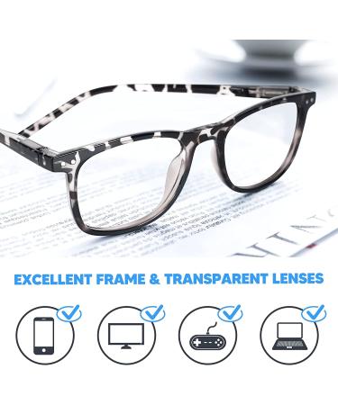 Blue Light Blocking Glasses | Anti Glare Computer Eyewear for Men and Women | UV 400 Protection, Reduce Eye Strain | Square Leopard and Transparent Frames - Buy Online on GoSupps.com