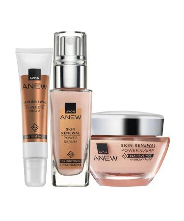 Avon Power Skincare Set Anti-Ageing Set Contains Power Eye Cream Power Serum and Power Cream Helps To Promote Skin Renewal Boosts Collagen and Helps Smooth Skin