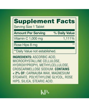 KP+ Vitamin C 1000 mg with Rose Hips | Immune Support Vitamin C Tablets | Antioxidant Support Supplement | 100 Tablets | Pack of 1 - Buy Online on GoSupps.com