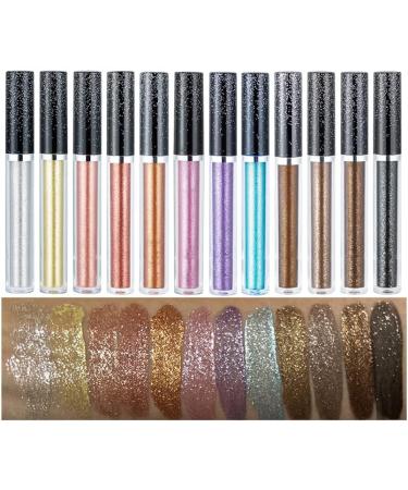 Liquid Glitter Eyeshadow Shimmer Metallic Liquid Eye Shadow Waterproof Long Lasting Sparkling Metallic Liquid Eyeshadow for Women Halloween Decor - Buy Online on GoSupps.com